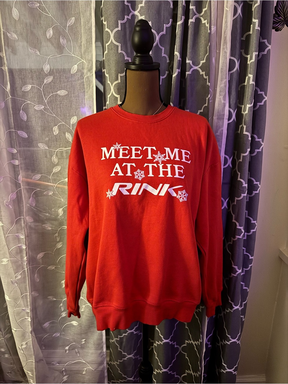 Victoria Secrets Women’s Red 'Meet Me At The Rink'  Sweatshirt